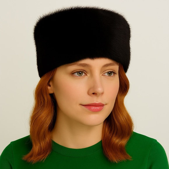 Vintage Black Faux Fur Women's Pillbox Hat - Picture 1 of 12